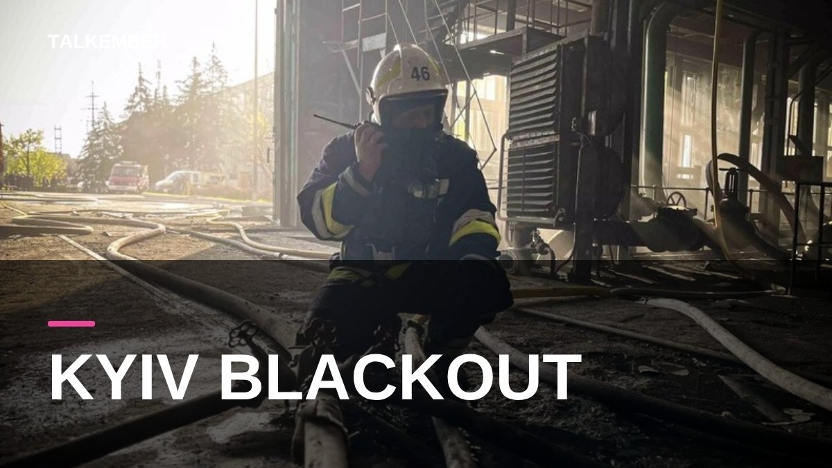 A firefighter inside the damaged Trypilska thermal power plant near Kyiv after an earlier Russian attack (file photo, 2024)