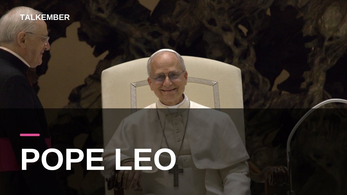 Pope Leo XIV smiling while seated at a Vatican audience (file photo, 2025)